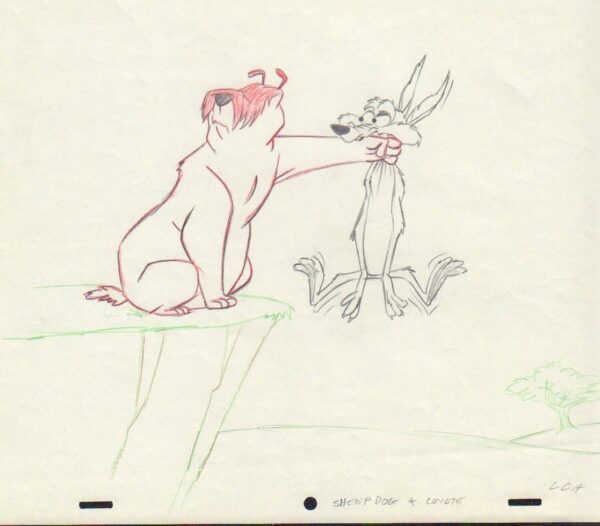 Sheep Dog + Wiley Coyote Original Sketch