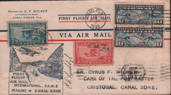 Charles Lindbergh Signed Air Cover