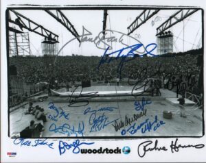 Woodstock Festival Photo Signed by Various Artists